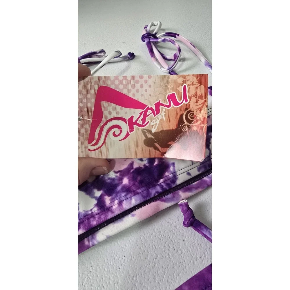 Kanu Surf Groovy Purple Tie Dye Sz 12 UPF 50+ Beach Sport Bikini  NWT Girls‎
